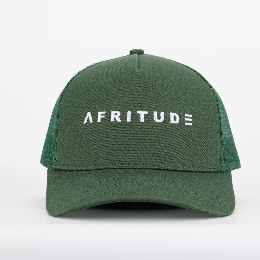 Afritude Monogram Trucker Hat Green