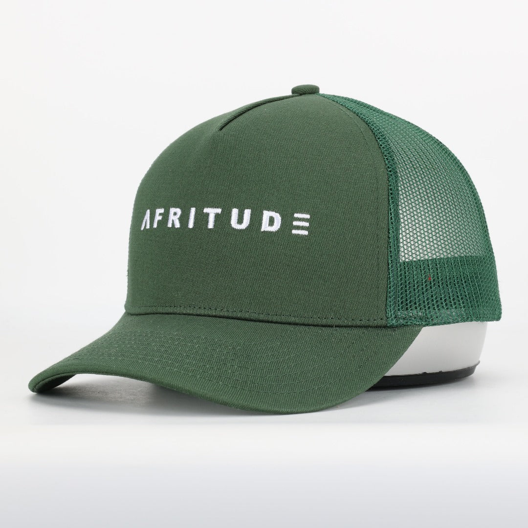 Afritude Monogram Trucker Hat Green