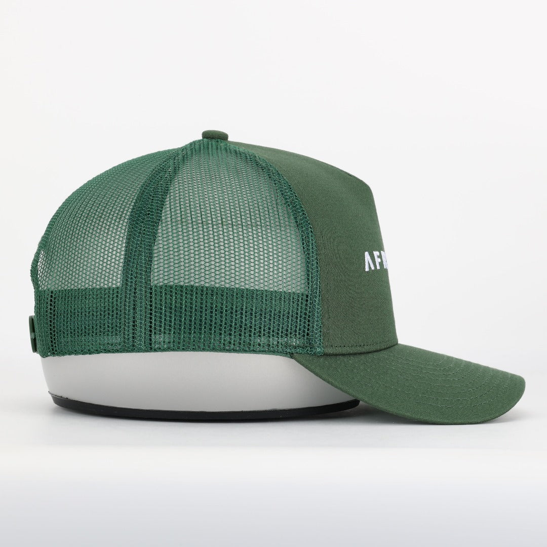 Afritude Monogram Trucker Hat Green