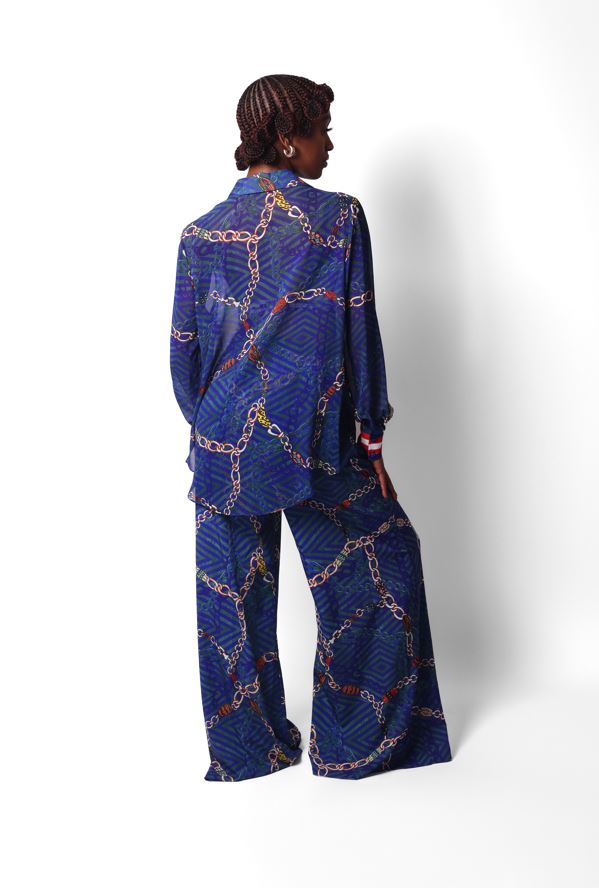 Blue Ashinor Chain Print Lounge Set