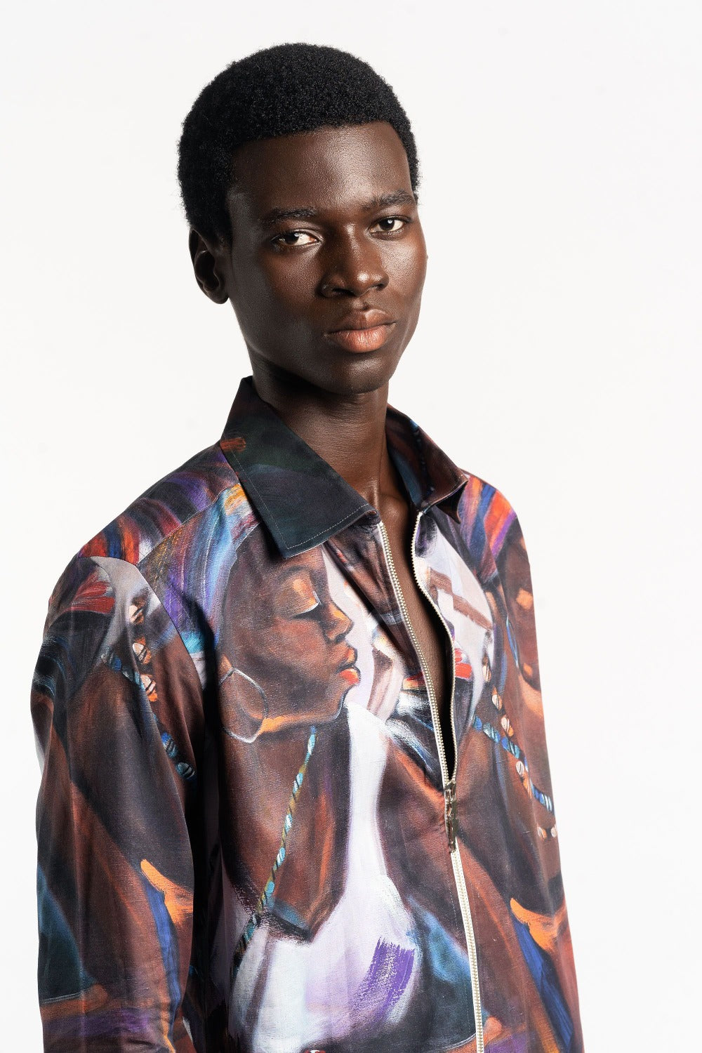 ZIP-UP SHIRT - "AFRICAN ART"