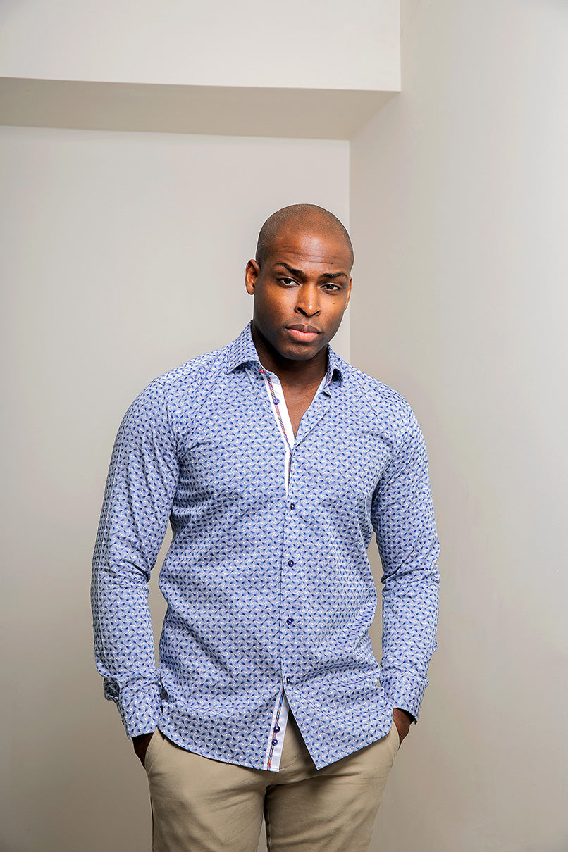 African Blue Shirt for Men