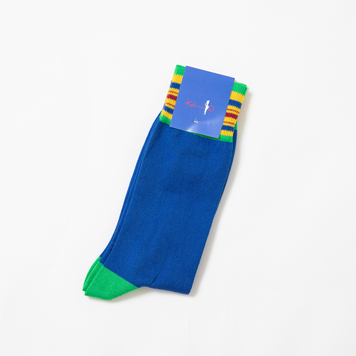 "KENTE STRIPE" DESIGNER SOCKS - BLUE/GREEN