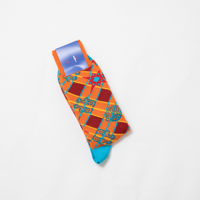 "AFRICA ARGYLE" PRINT DESIGNER SOCKS - MULTICOLOR