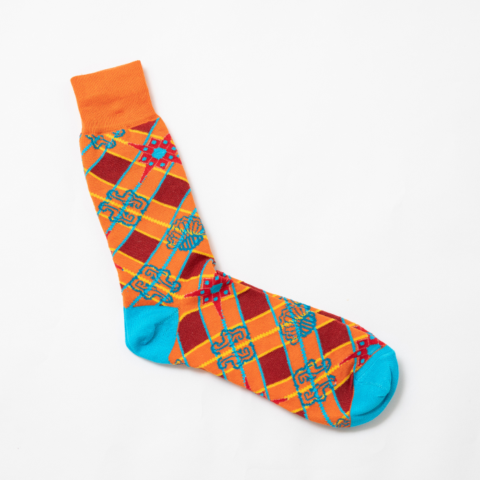 "AFRICA ARGYLE" PRINT DESIGNER SOCKS - MULTICOLOR