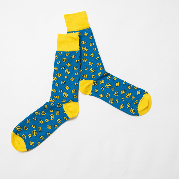 Blue Adinkra Comfy Socks