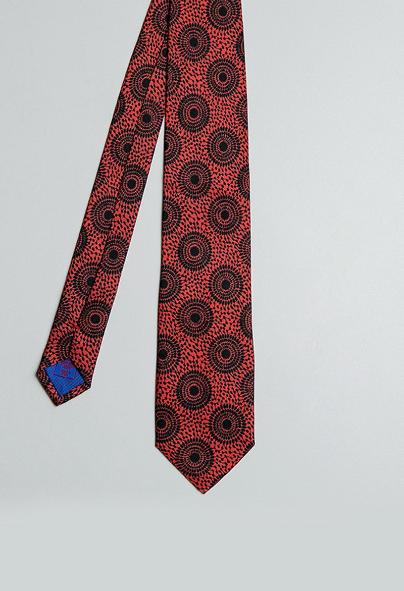 Fuchsia Pink And Black Ankara Print Silk Tie